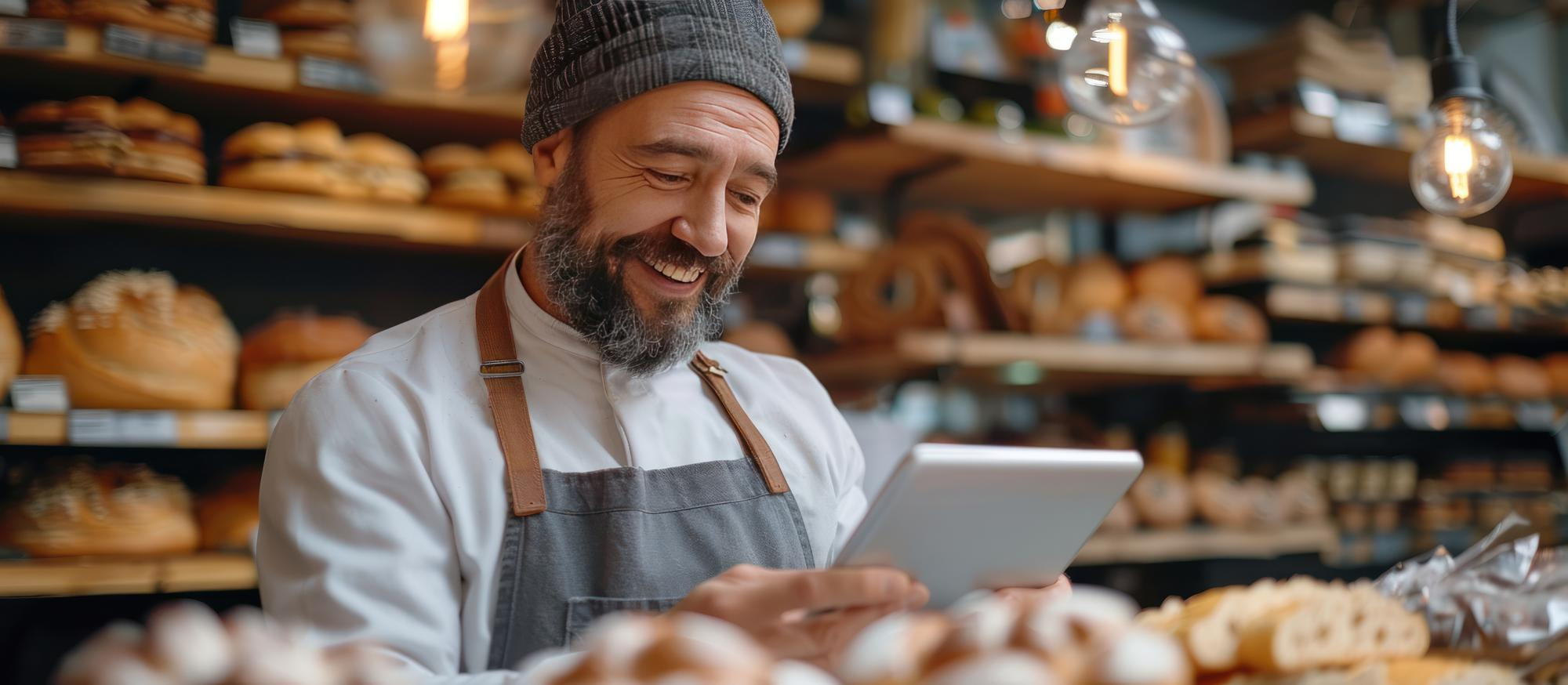 Artisan boulanger, représentant nos clients TPE et artisans