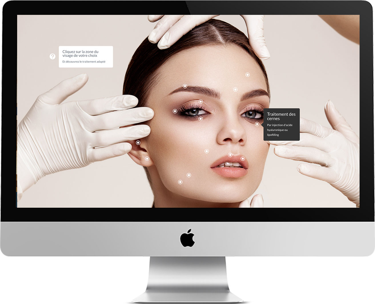 Cabinet chirurgie esthétique - module interactif visage